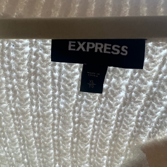 EXPRESS | Cream Off the Shoulder Sweater - Picture 3 of 4